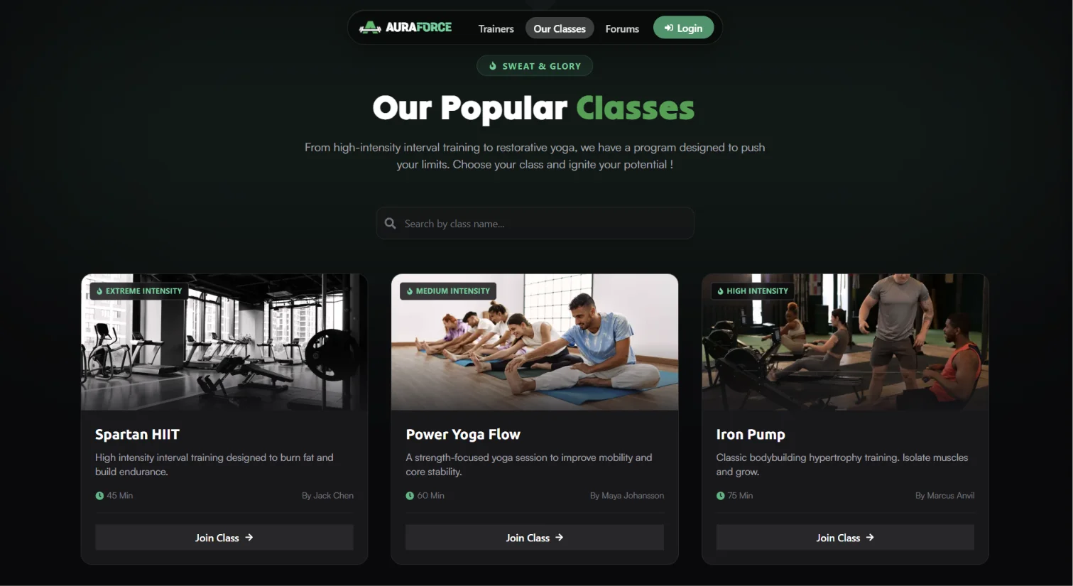 Class Schedule and Booking