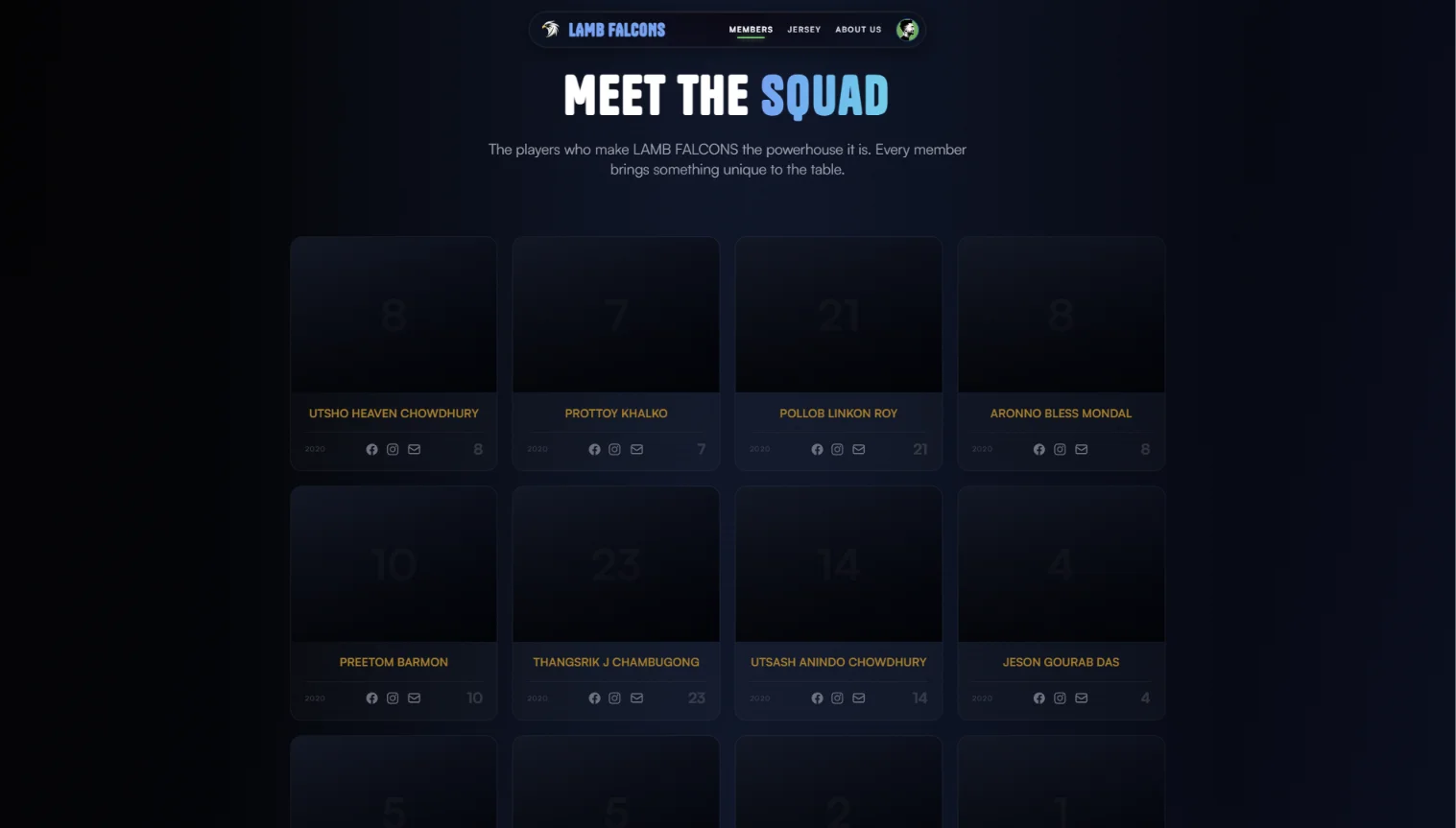 Squad Members Info Section (ongoing)