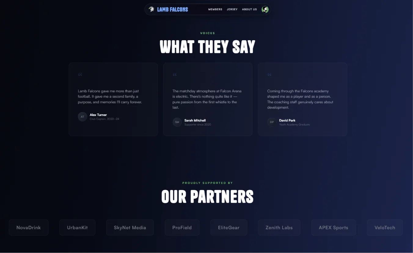 Testimonial & About Us Section (ongoing)